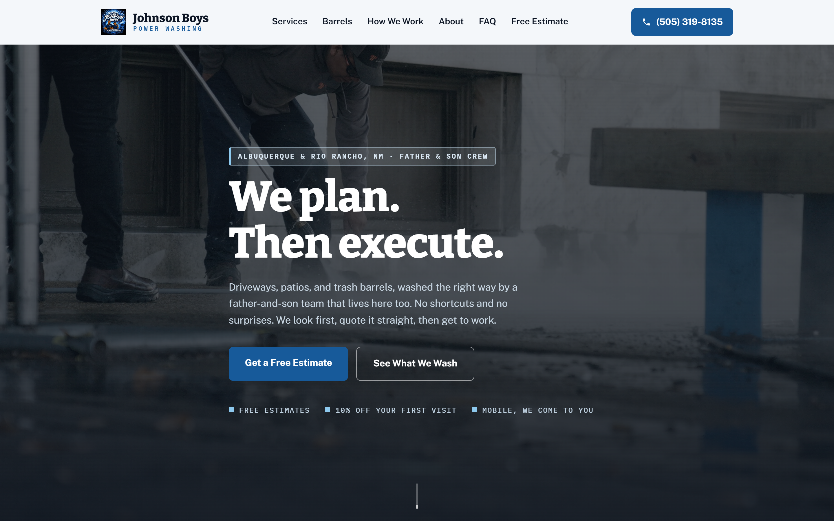 Johnson Boys Power Washing homepage